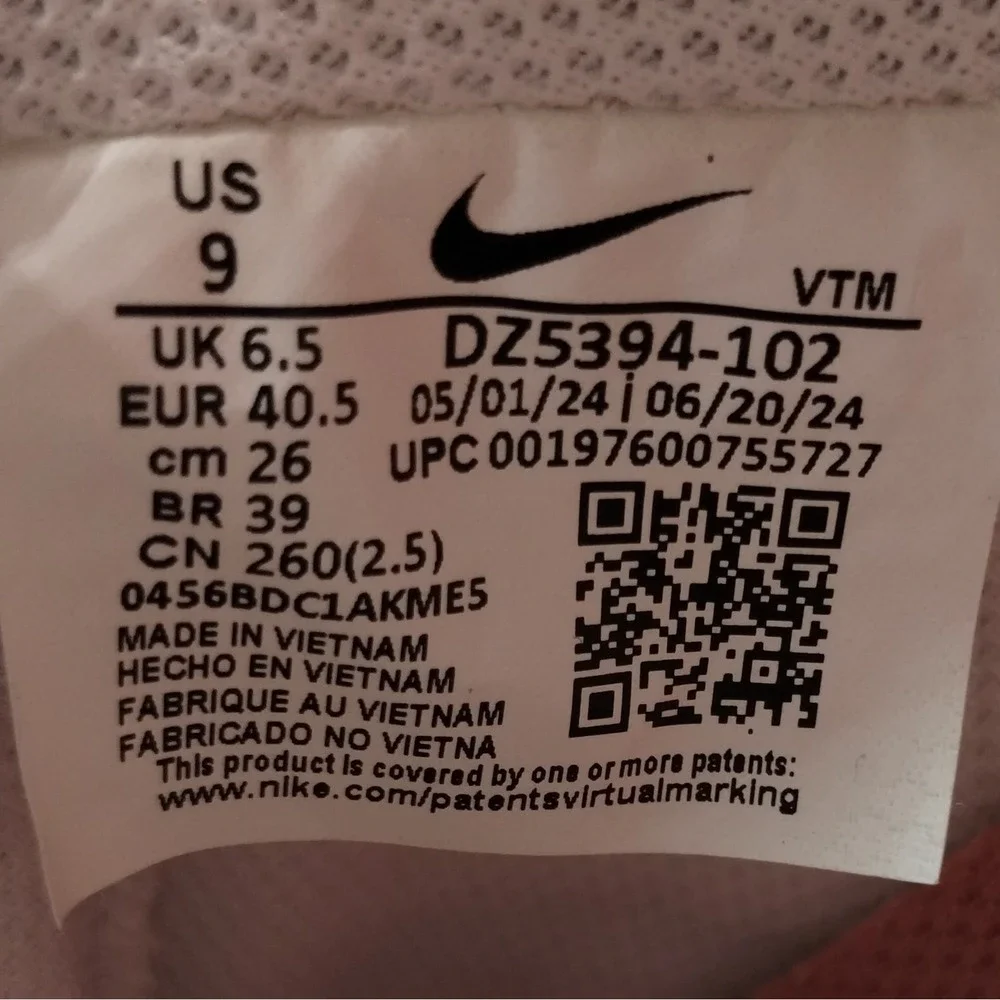 Nike Court Vision Alta Casual Platform Shoes‎ Womens Size 9 White Pink Sneakers